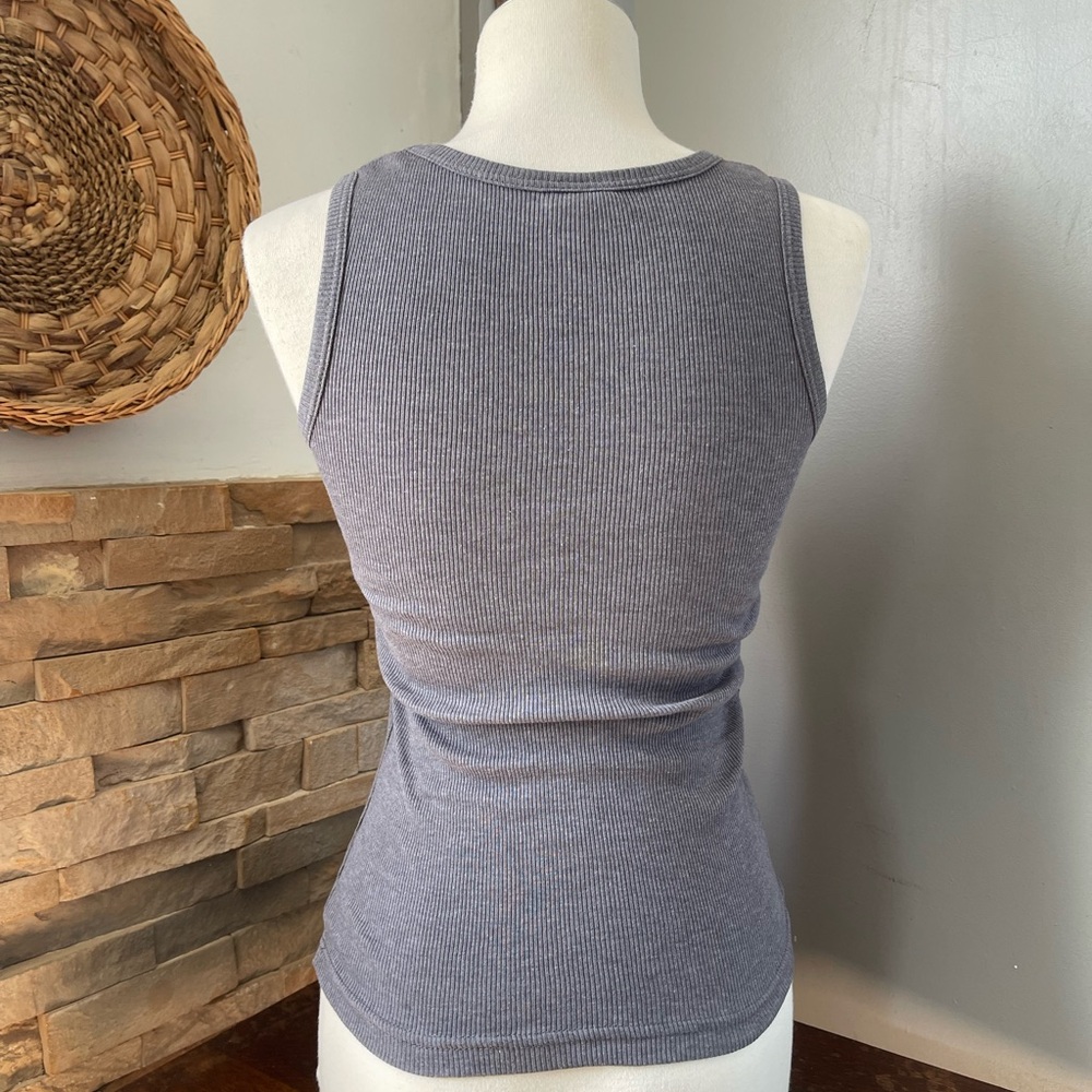 Women's vintage gray 100% cotton Tank Top OS - Picture 3 of 7
